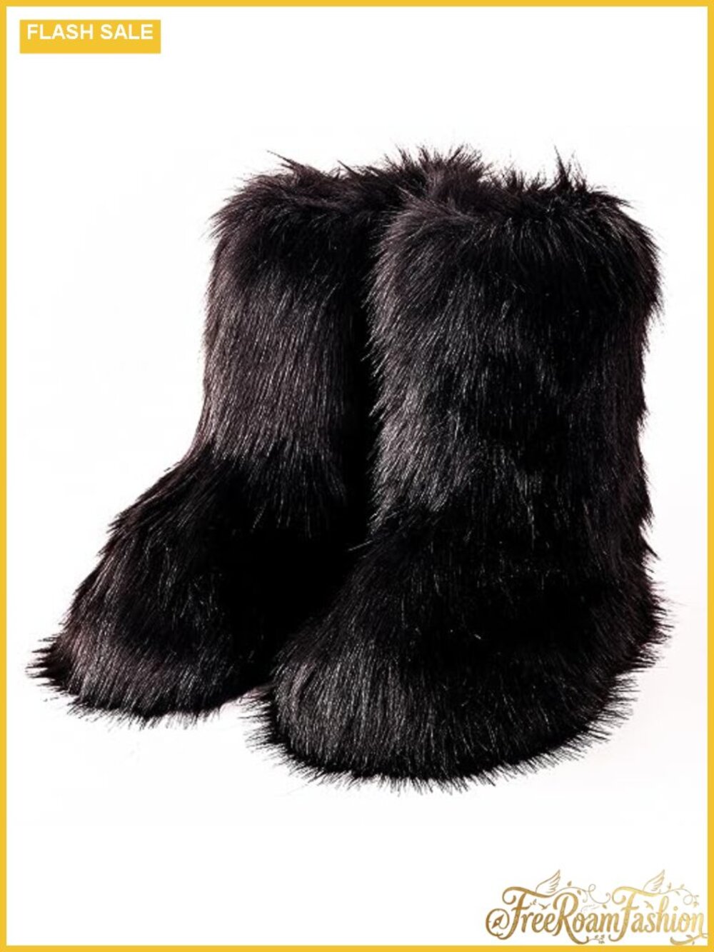 Faux Fur Knee High Snow Boots Fluffy Winter Boots for Women